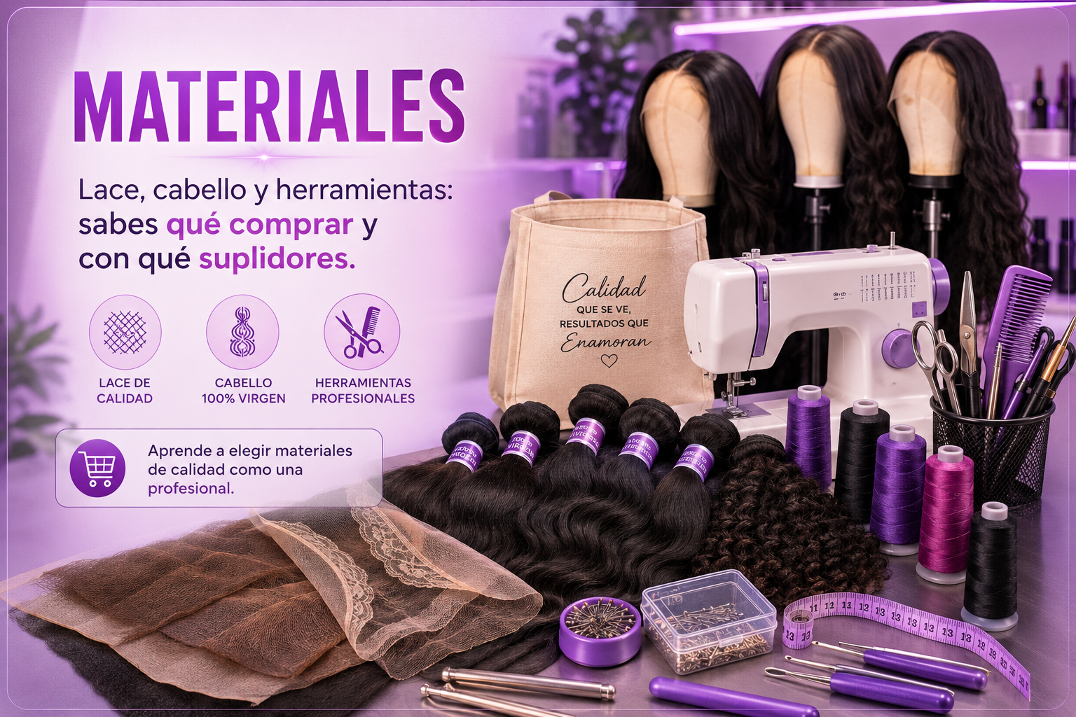 Materiales en la elaboración de pelucas - D'Liam Cursos