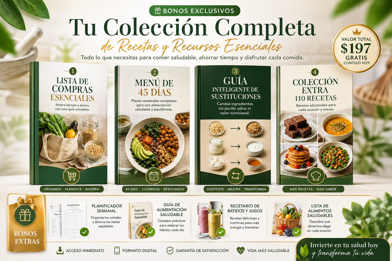 Presentación de las cuatro bonificaciones digitales incluidas en la oferta completa